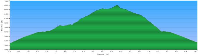 Profile of the Mariposa grove route.